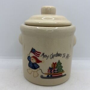 CMI Henton Christmas Holiday Americana Snowman Crock Pot Candle Brand New W/ Box